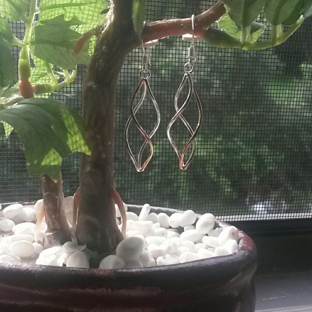 *NWOT* Silver Spiral Drop Earrings